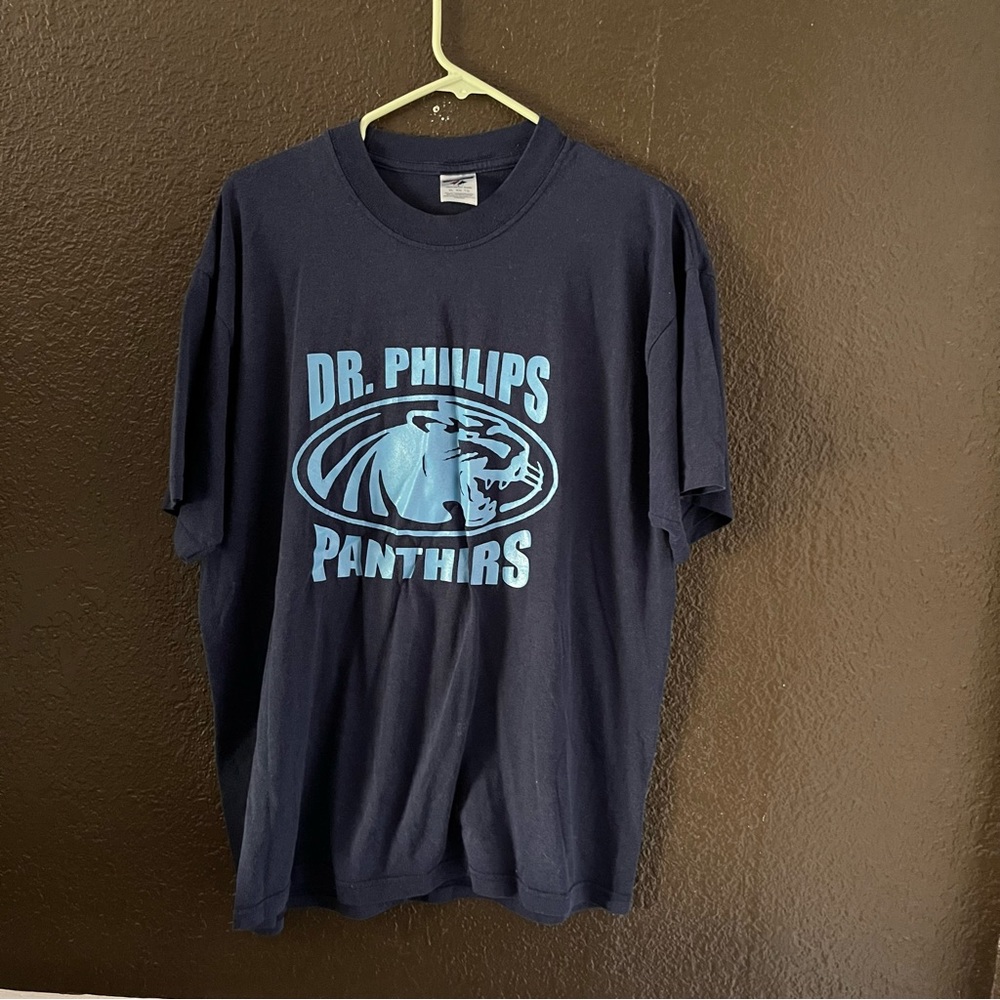 Blue Dr Phillips Panthers Short Sleeve Crew Neck Tee, Size XL